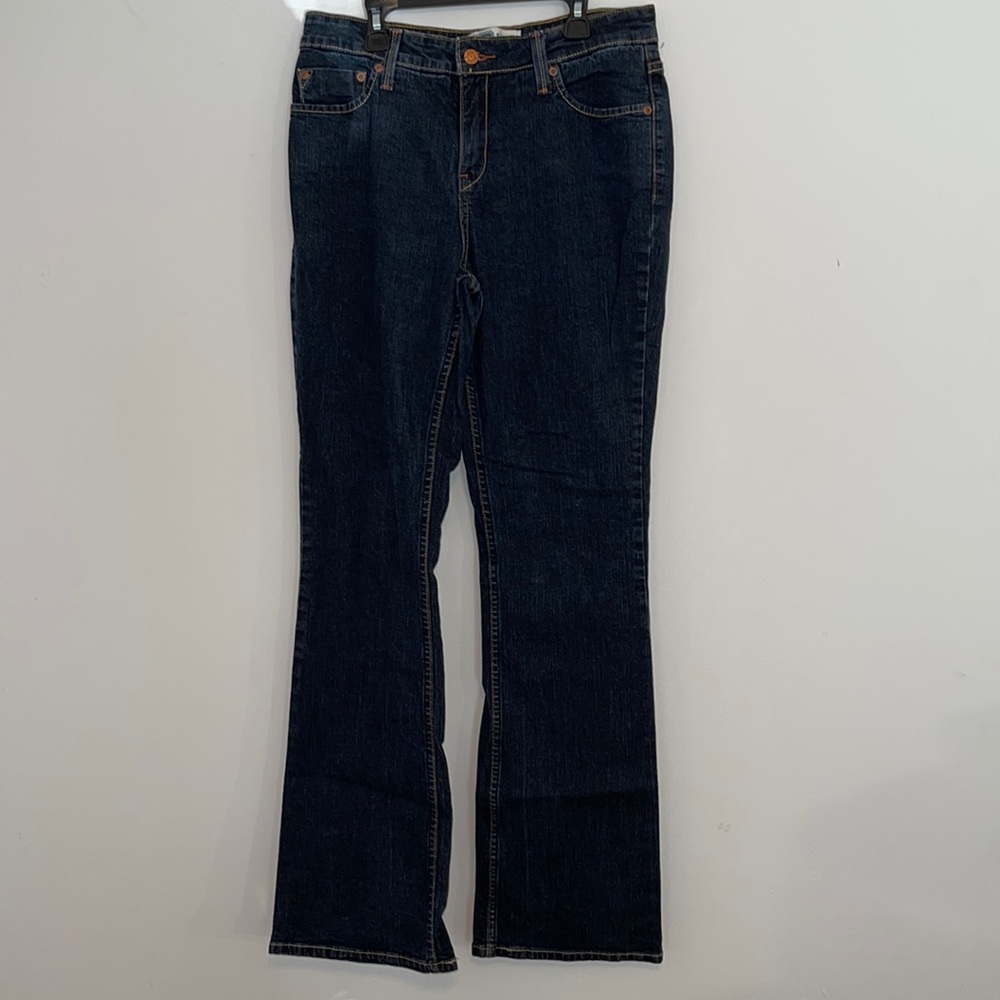Signature Levi Strauss Women At Waist Bootcut Stretch Dark Denim Size 8 …